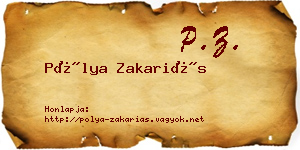 Pólya Zakariás névjegykártya